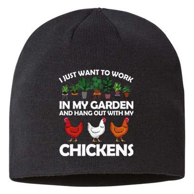 Funny Chicken For Men Women Gardening Chicken Lovers Garden Sustainable Beanie