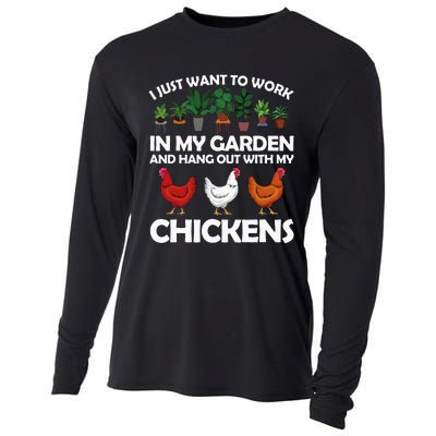 Funny Chicken For Men Women Gardening Chicken Lovers Garden Cooling Performance Long Sleeve Crew