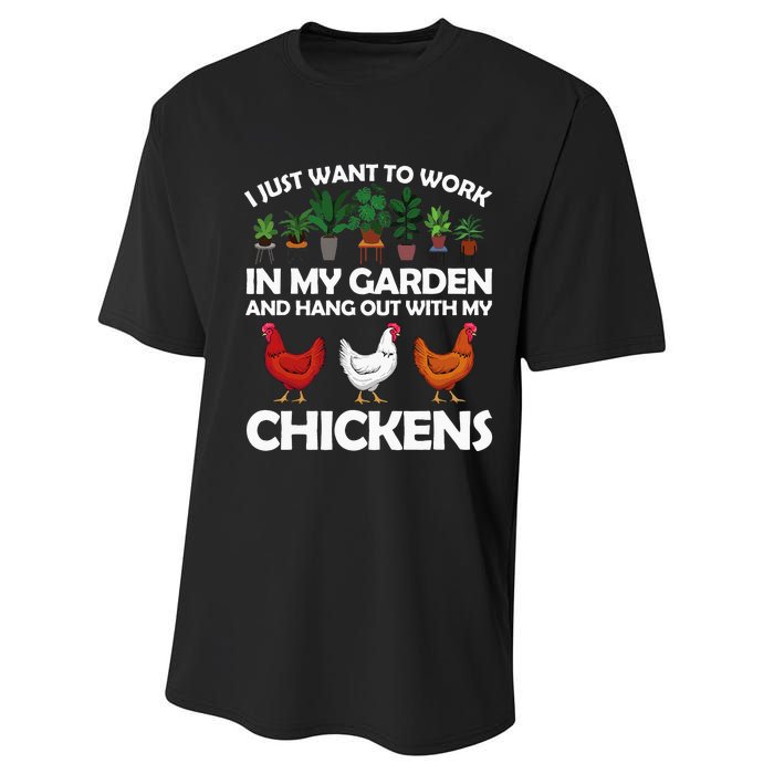 Funny Chicken For Men Women Gardening Chicken Lovers Garden Performance Sprint T-Shirt