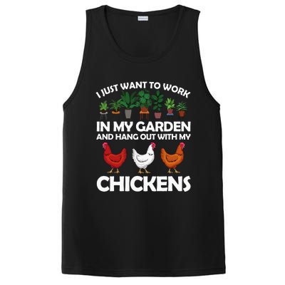 Funny Chicken For Men Women Gardening Chicken Lovers Garden PosiCharge Competitor Tank