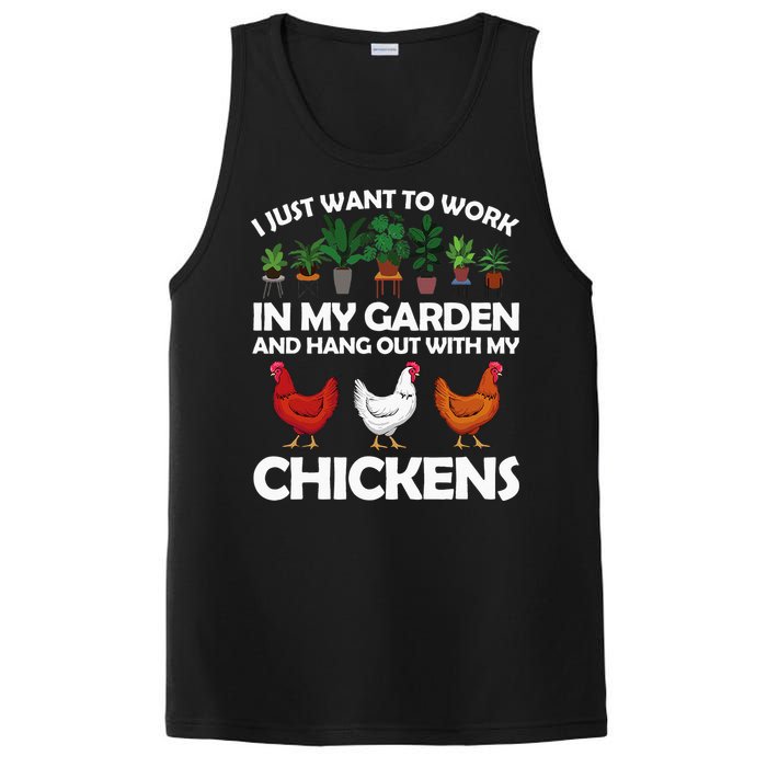 Funny Chicken For Men Women Gardening Chicken Lovers Garden PosiCharge Competitor Tank