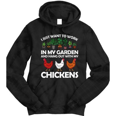 Funny Chicken For Men Women Gardening Chicken Lovers Garden Tie Dye Hoodie