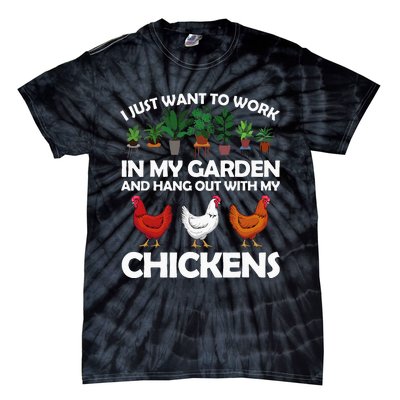 Funny Chicken For Men Women Gardening Chicken Lovers Garden Tie-Dye T-Shirt