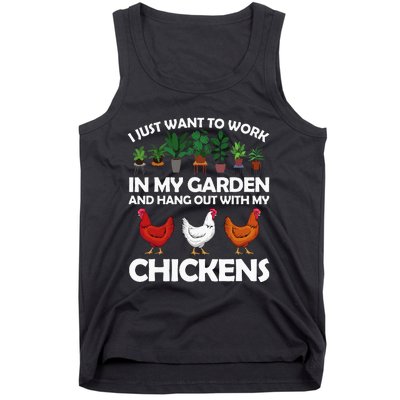 Funny Chicken For Men Women Gardening Chicken Lovers Garden Tank Top