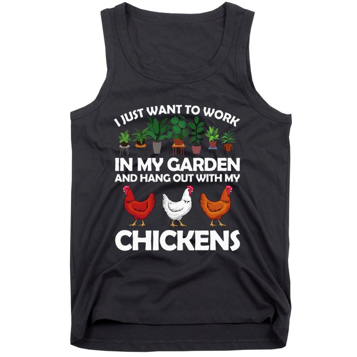 Funny Chicken For Men Women Gardening Chicken Lovers Garden Tank Top