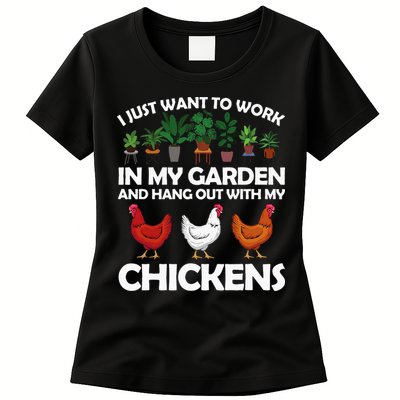 Funny Chicken For Men Women Gardening Chicken Lovers Garden Womens T-Shirt