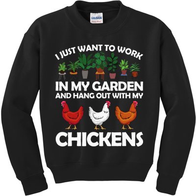 Funny Chicken For Men Women Gardening Chicken Lovers Garden Kids Sweatshirt