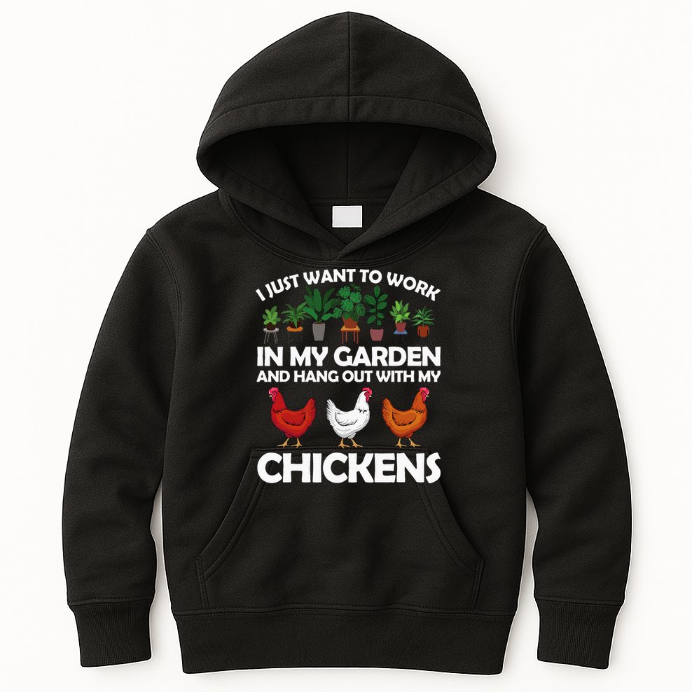 Funny Chicken For Men Women Gardening Chicken Lovers Garden Kids Hoodie