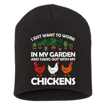 Funny Chicken For Men Women Gardening Chicken Lovers Garden Short Acrylic Beanie