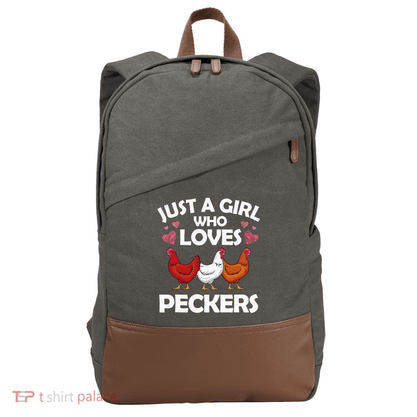 Funny Chicken For Women Chicken Farmer Flock Whisperer Cotton Canvas Backpack