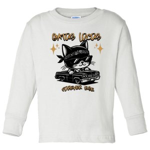 Funny Chola Funny Cholo Funny Lowrider Funny Gatos 90s Style Toddler Long Sleeve Shirt