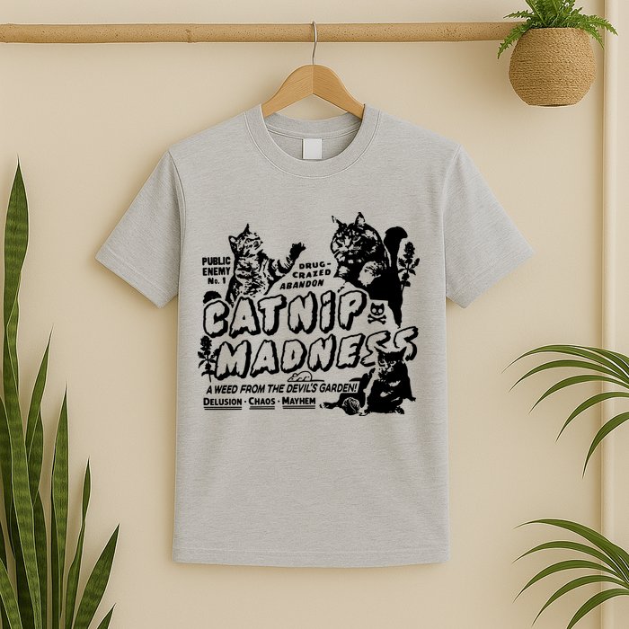 Funny Cat For Cat Mom Cat Dad Catnip Madness Cute Cat T-Shirt