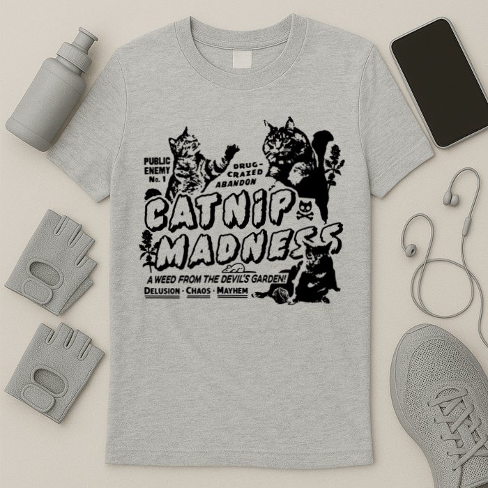 Funny Cat For Cat Mom Cat Dad Catnip Madness Cute Cat T-Shirt