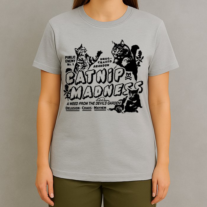 Funny Cat For Cat Mom Cat Dad Catnip Madness Cute Cat T-Shirt