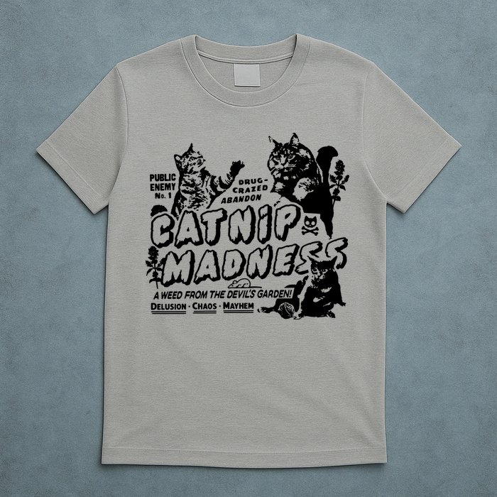 Funny Cat For Cat Mom Cat Dad Catnip Madness Cute Cat T-Shirt