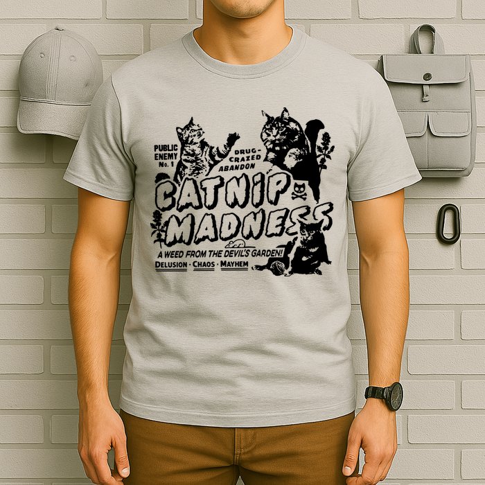 Funny Cat For Cat Mom Cat Dad Catnip Madness Cute Cat T-Shirt