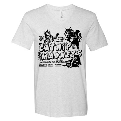Funny Cat For Cat Mom Cat Dad Catnip Madness Cute Cat V-Neck T-Shirt