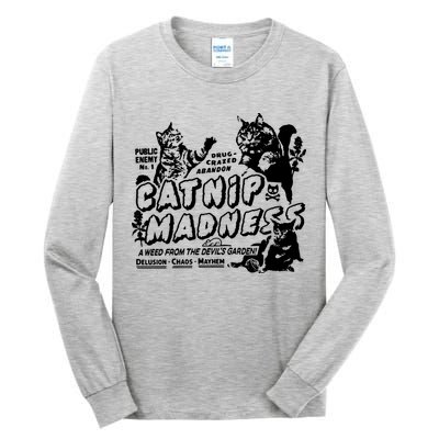 Funny Cat For Cat Mom Cat Dad Catnip Madness Cute Cat Tall Long Sleeve T-Shirt