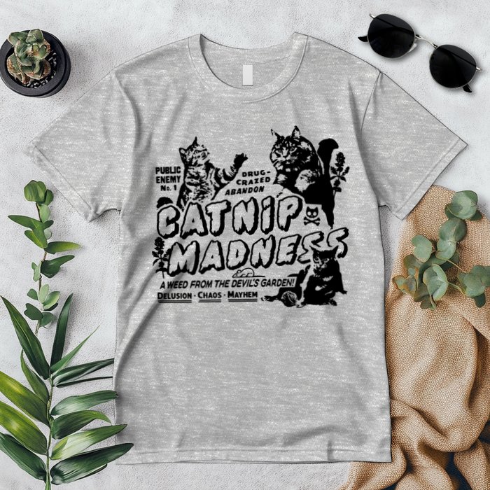 Funny Cat For Cat Mom Cat Dad Catnip Madness Cute Cat Premium T-Shirt