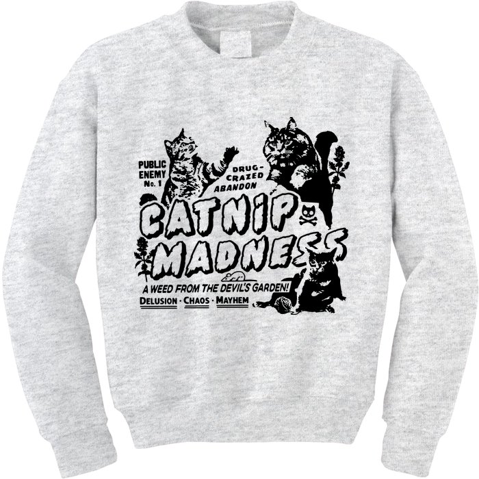 Funny Cat For Cat Mom Cat Dad Catnip Madness Cute Cat Kids Sweatshirt