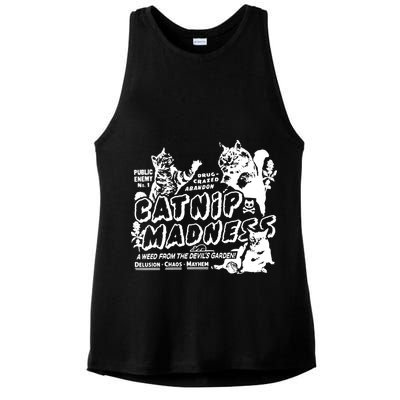 Funny Cat For Cat Mom Cat Dad Catnip Madness Cute Cat Ladies PosiCharge Tri-Blend Wicking Tank