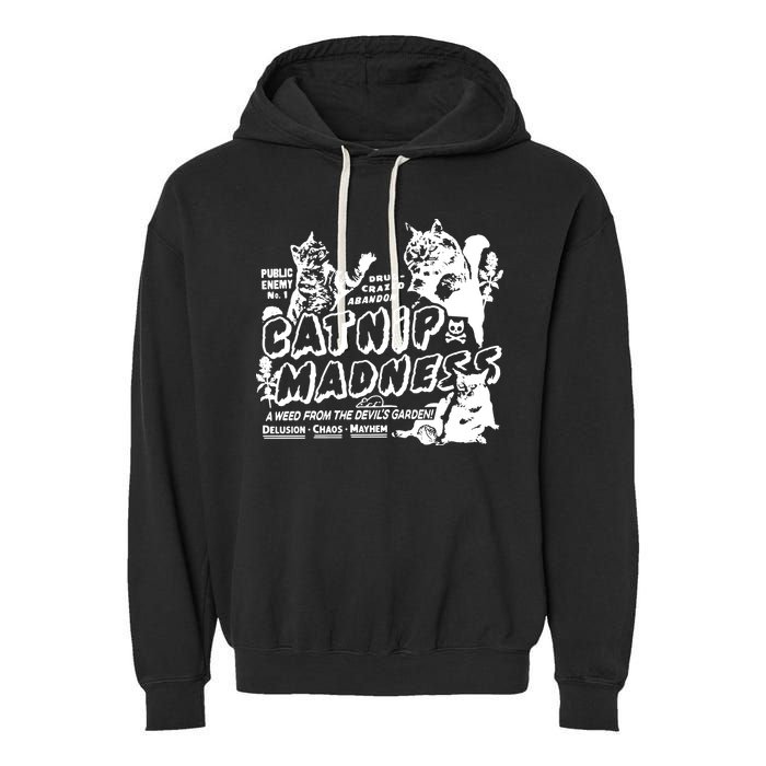 Funny Cat For Cat Mom Cat Dad Catnip Madness Cute Cat Garment-Dyed Fleece Hoodie