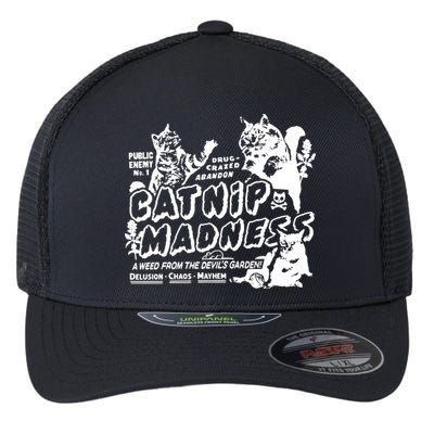 Funny Cat For Cat Mom Cat Dad Catnip Madness Cute Cat Flexfit Unipanel Trucker Cap