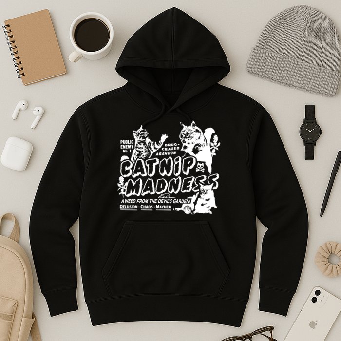 Funny Cat For Cat Mom Cat Dad Catnip Madness Cute Cat Hoodie