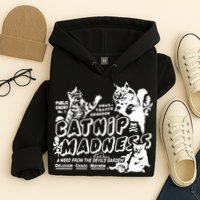 Funny Cat For Cat Mom Cat Dad Catnip Madness Cute Cat Hoodie