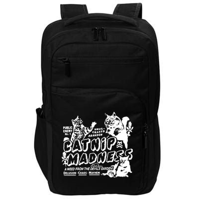 Funny Cat For Cat Mom Cat Dad Catnip Madness Cute Cat Impact Tech Backpack