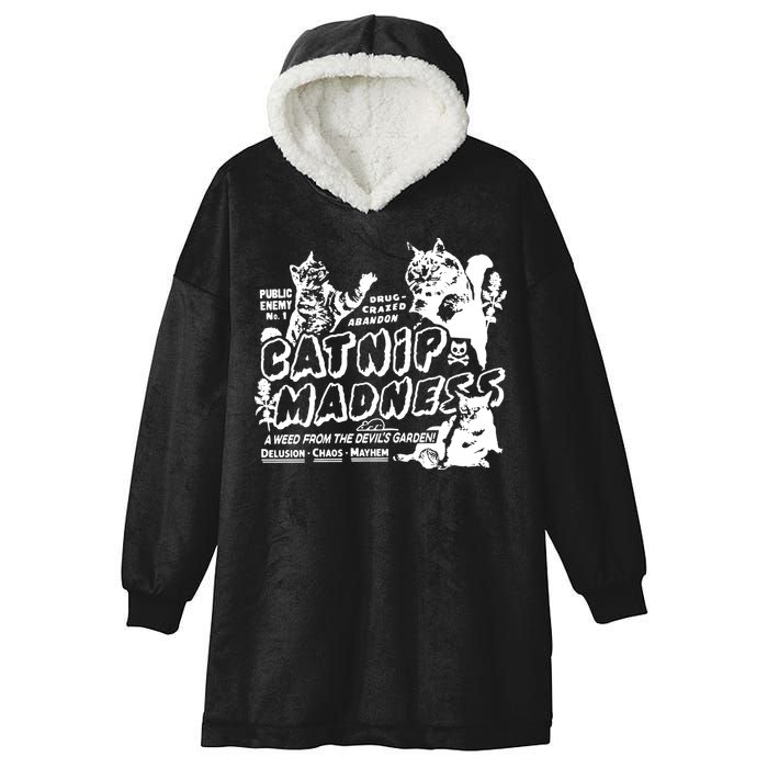 Funny Cat For Cat Mom Cat Dad Catnip Madness Cute Cat Hooded Wearable Blanket