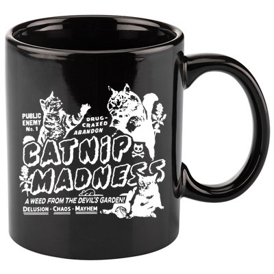Funny Cat For Cat Mom Cat Dad Catnip Madness Cute Cat 11oz C Handle Ceramic Mug
