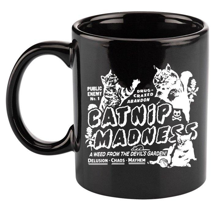 Funny Cat For Cat Mom Cat Dad Catnip Madness Cute Cat 11oz C Handle Ceramic Mug