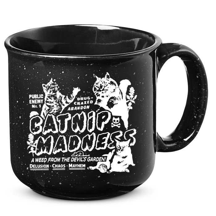 Funny Cat For Cat Mom Cat Dad Catnip Madness Cute Cat 15oz Campfire Ceramic Mug