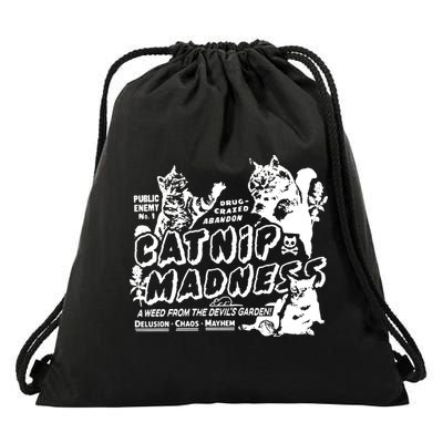 Funny Cat For Cat Mom Cat Dad Catnip Madness Cute Cat Drawstring Bag