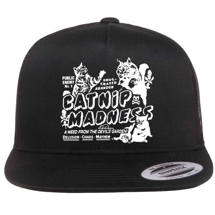 Funny Cat For Cat Mom Cat Dad Catnip Madness Cute Cat Flat Bill Trucker Hat