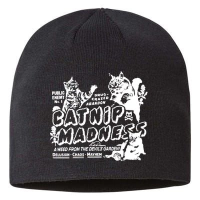 Funny Cat For Cat Mom Cat Dad Catnip Madness Cute Cat Sustainable Beanie