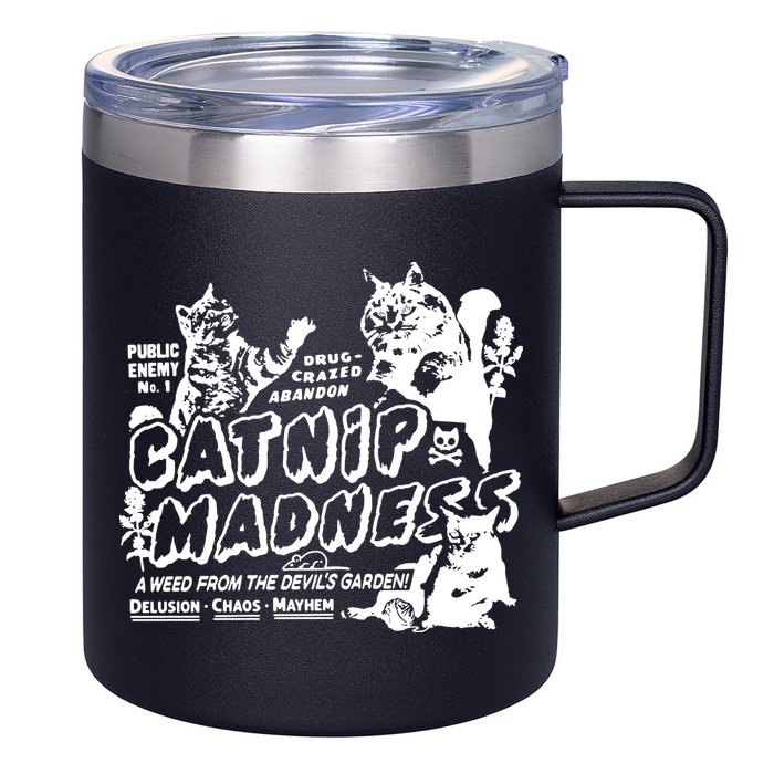 Funny Cat For Cat Mom Cat Dad Catnip Madness Cute Cat 12oz Stainless Steel Coffee Mug