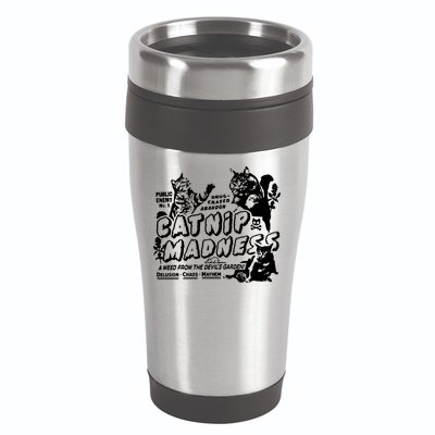 Funny Cat For Cat Mom Cat Dad Catnip Madness Cute Cat 16oz Travel Tumbler