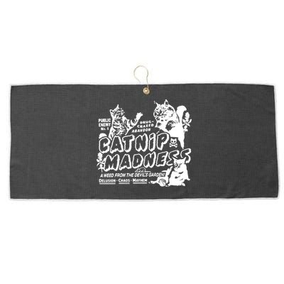 Funny Cat For Cat Mom Cat Dad Catnip Madness Cute Cat Large Microfiber Waffle Golf Towel