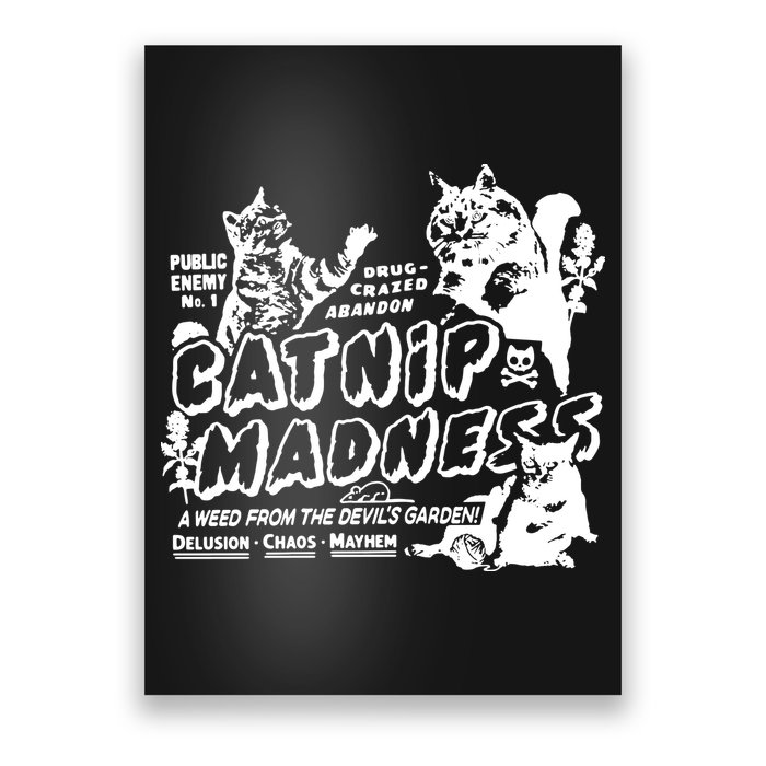 Funny Cat For Cat Mom Cat Dad Catnip Madness Cute Cat Poster