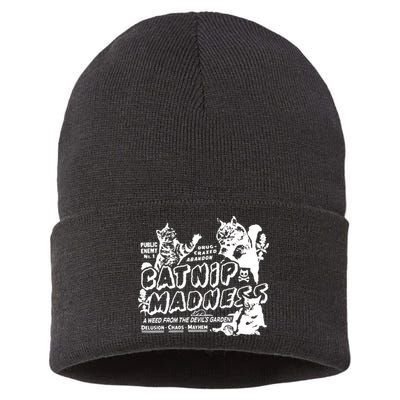Funny Cat For Cat Mom Cat Dad Catnip Madness Cute Cat Sustainable Knit Beanie