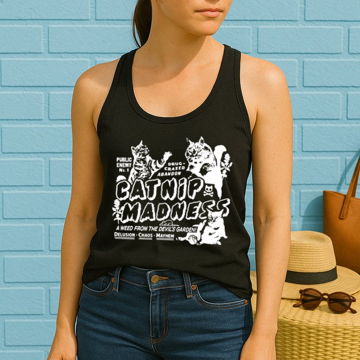 Funny Cat For Cat Mom Cat Dad Catnip Madness Cute Cat Womens Tank Top