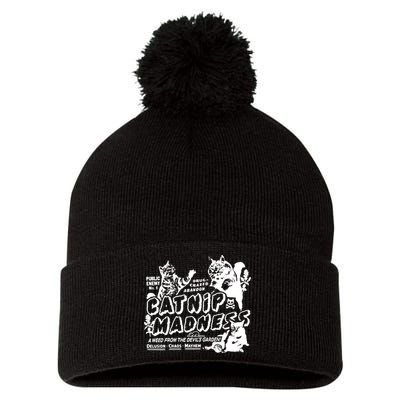 Funny Cat For Cat Mom Cat Dad Catnip Madness Cute Cat Pom Pom 12in Knit Beanie
