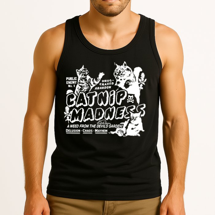 Funny Cat For Cat Mom Cat Dad Catnip Madness Cute Cat Tank Top