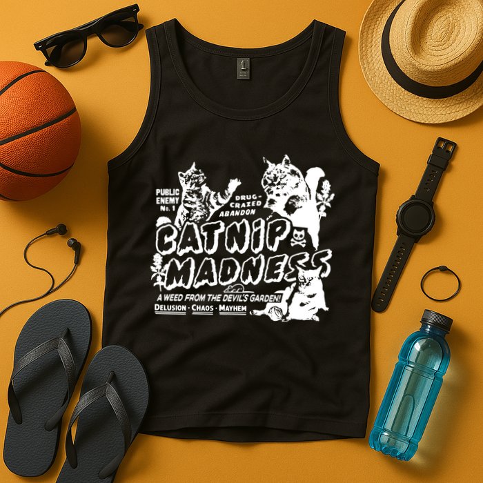 Funny Cat For Cat Mom Cat Dad Catnip Madness Cute Cat Tank Top