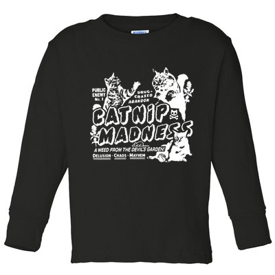 Funny Cat For Cat Mom Cat Dad Catnip Madness Cute Cat Toddler Long Sleeve Shirt