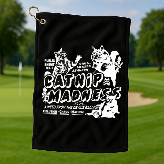Funny Cat For Cat Mom Cat Dad Catnip Madness Cute Cat Golf Towel