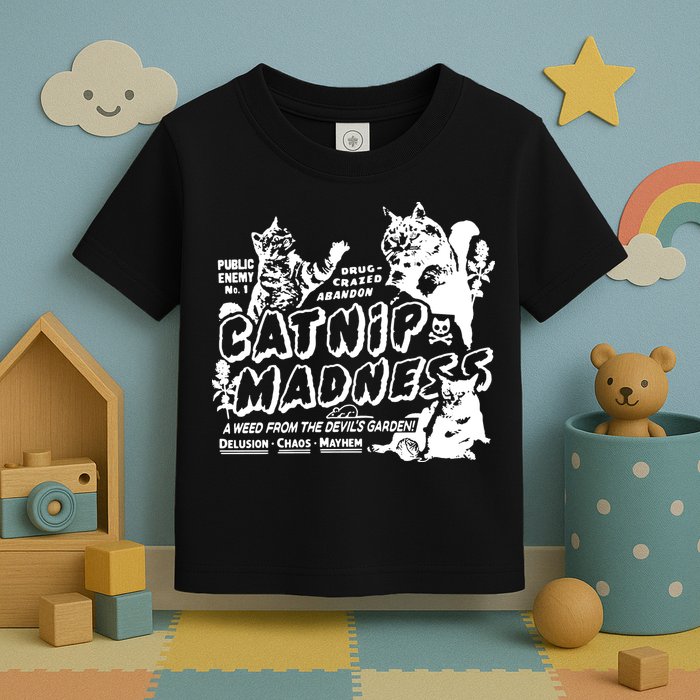 Funny Cat For Cat Mom Cat Dad Catnip Madness Cute Cat Toddler T-Shirt
