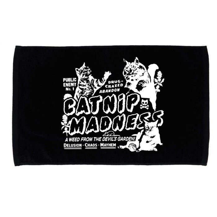 Funny Cat For Cat Mom Cat Dad Catnip Madness Cute Cat Microfiber Hand Towel